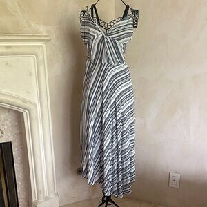 Gentle Fawn Asymmetrical Black and White Dress